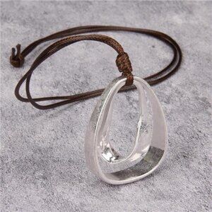 Boho Leather Pendant Necklace Vintage Statement Jewelry for Women